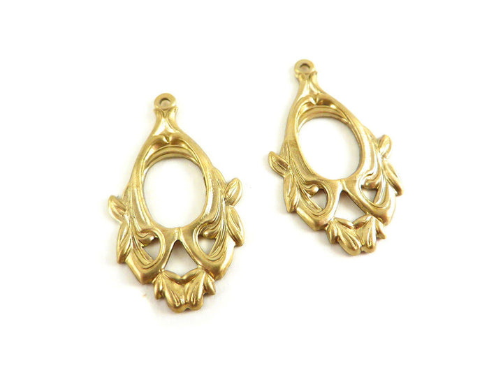 2x Breloque goutte Vintage (28mm x 17mm) V-007