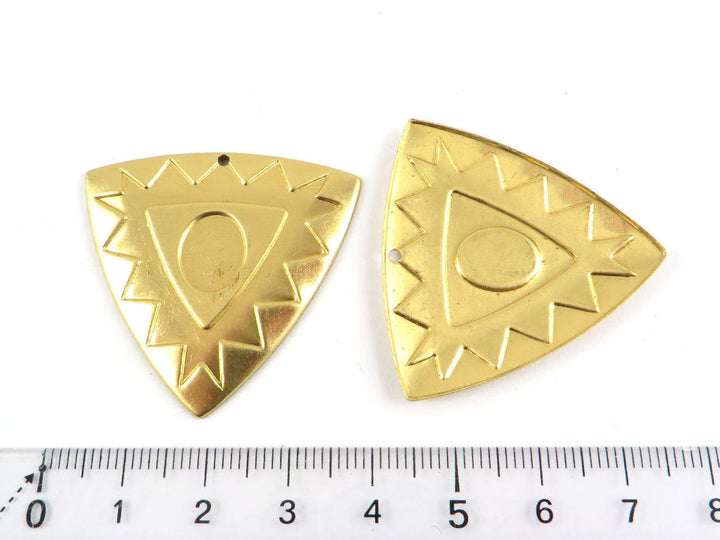 2x Pendentif triangle support cabochon 8 x 10 mm (38mm x 36mm) PV-184