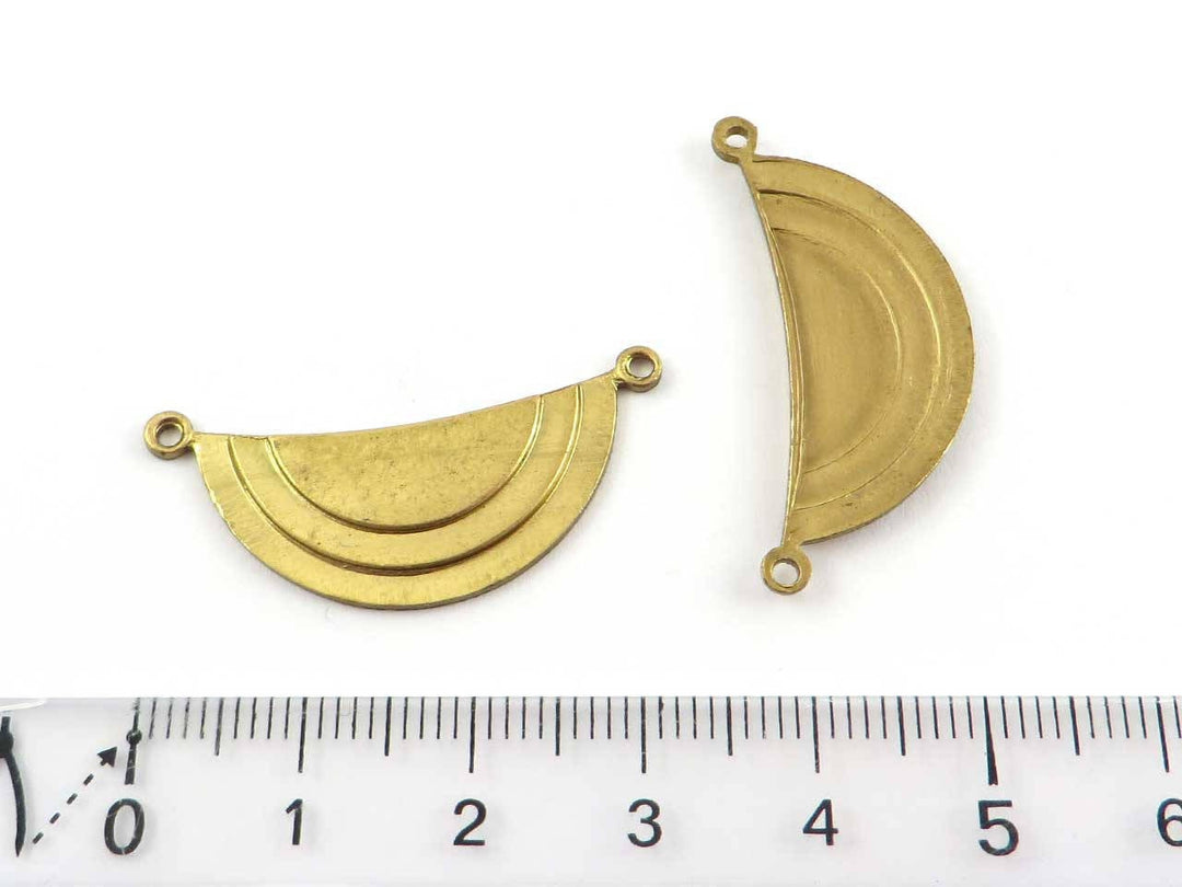 1x Connecteur croissant de lune Art Déco (11mm x 33mm) PV-169