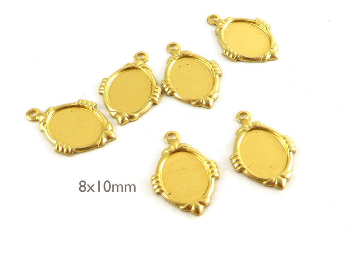 12x support cabochon ovale 8 x 10mm (18mm x 12mm) M-018