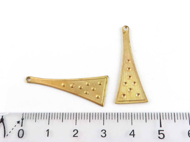 2x Breloque triangle texture vintage (12mm x 32mm) PP-237