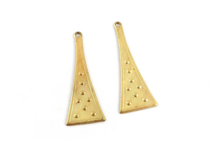 2x Breloque triangle texture vintage (12mm x 32mm) PP-237