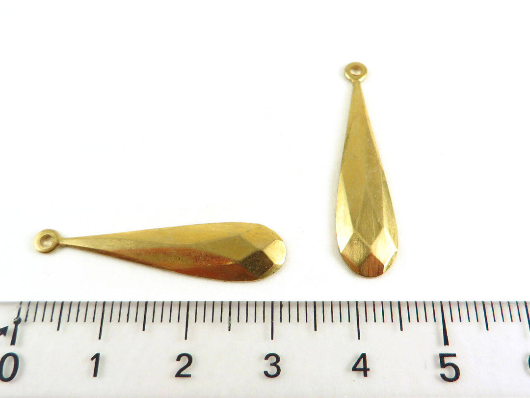 4x Breloque goutte facette (31mm x 8mm) PV-073