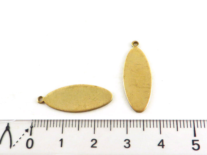 4x Breloque ovale étiquette (25mm x 9mm) PP-074