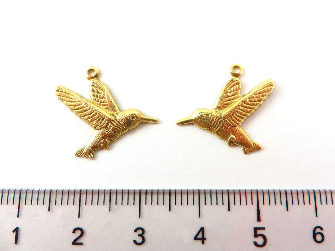10x Breloque oiseau colibri (16mm x 19mm) CH-007