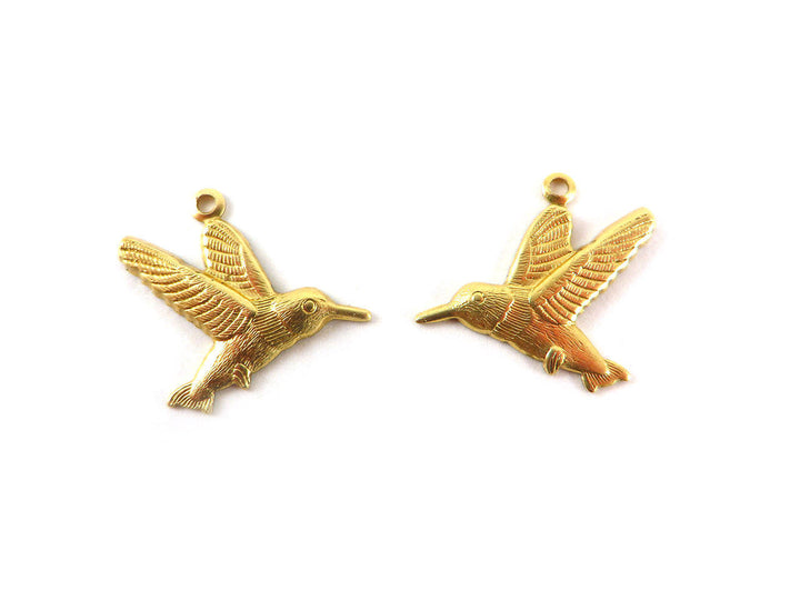 10x Breloque oiseau colibri (16mm x 19mm) CH-007