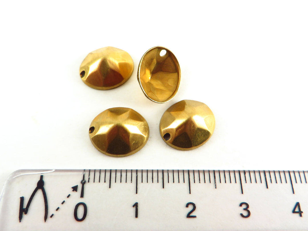4x Breloque ovale facette (12mm x 10mm) PV-058