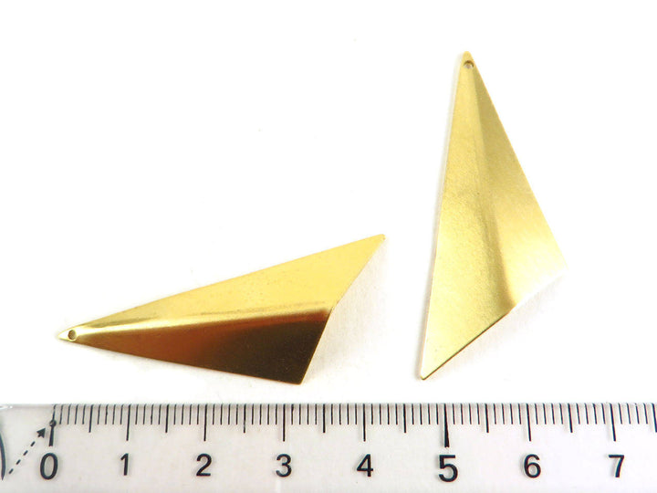 2x Pendentif triangle plié asymétrique (46mm x 22mm) PV-010
