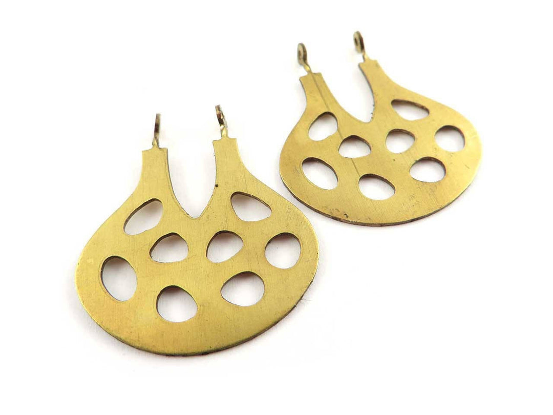 2x Connecteur goutte poire ajouré (27mm x 31mm) PP-244