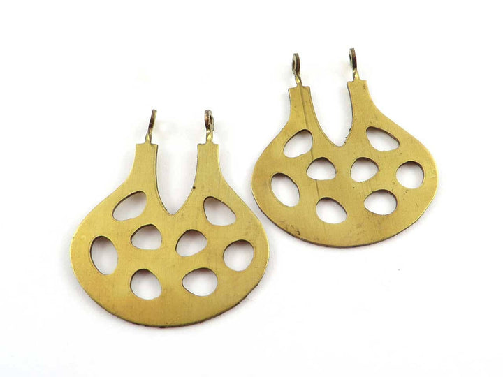 2x Connecteur goutte poire ajouré (27mm x 31mm) PP-244