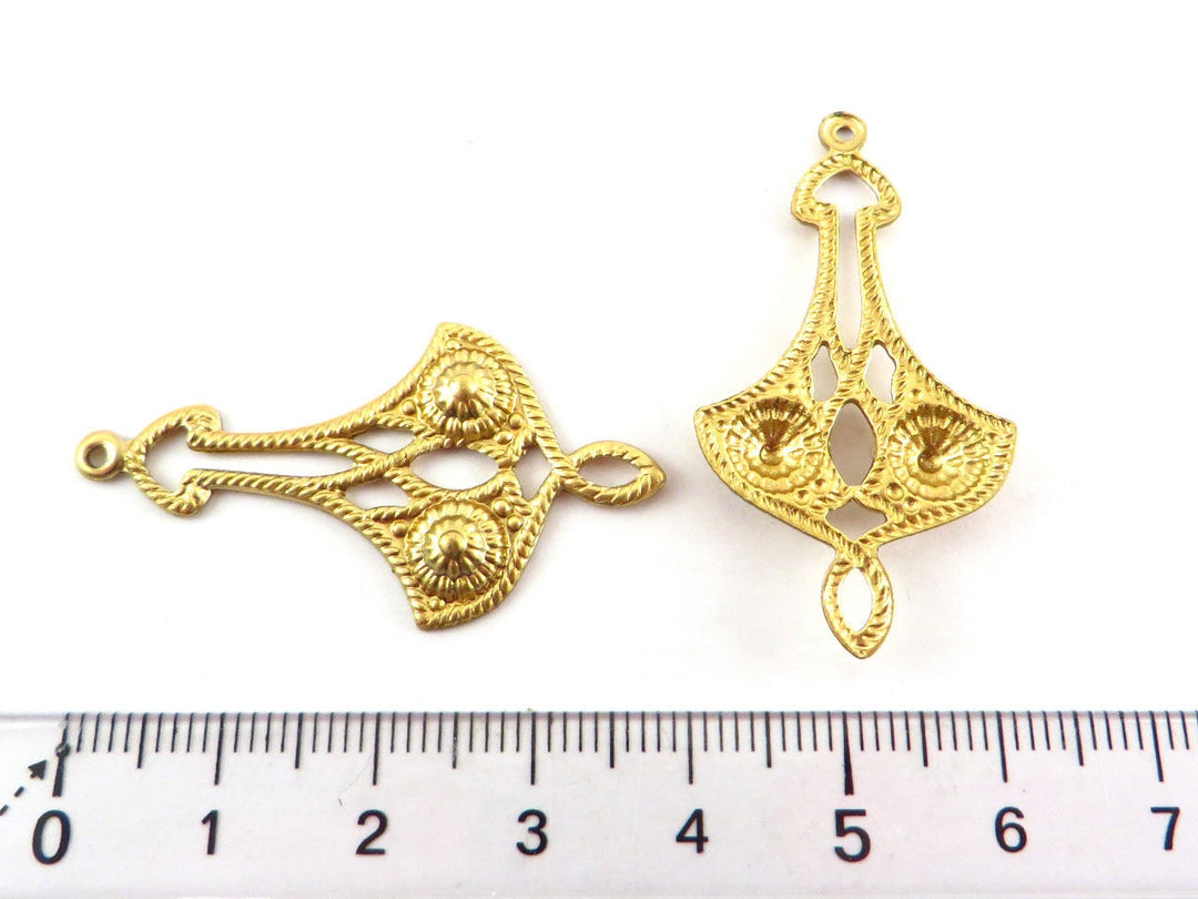 2x Connecteur goutte pendule arabesque cordage (40mm x 22mm) V-088