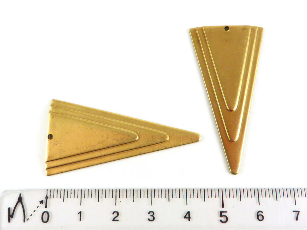 4x Pendentif triangle Art Déco (45mm x 23mm) PV-083
