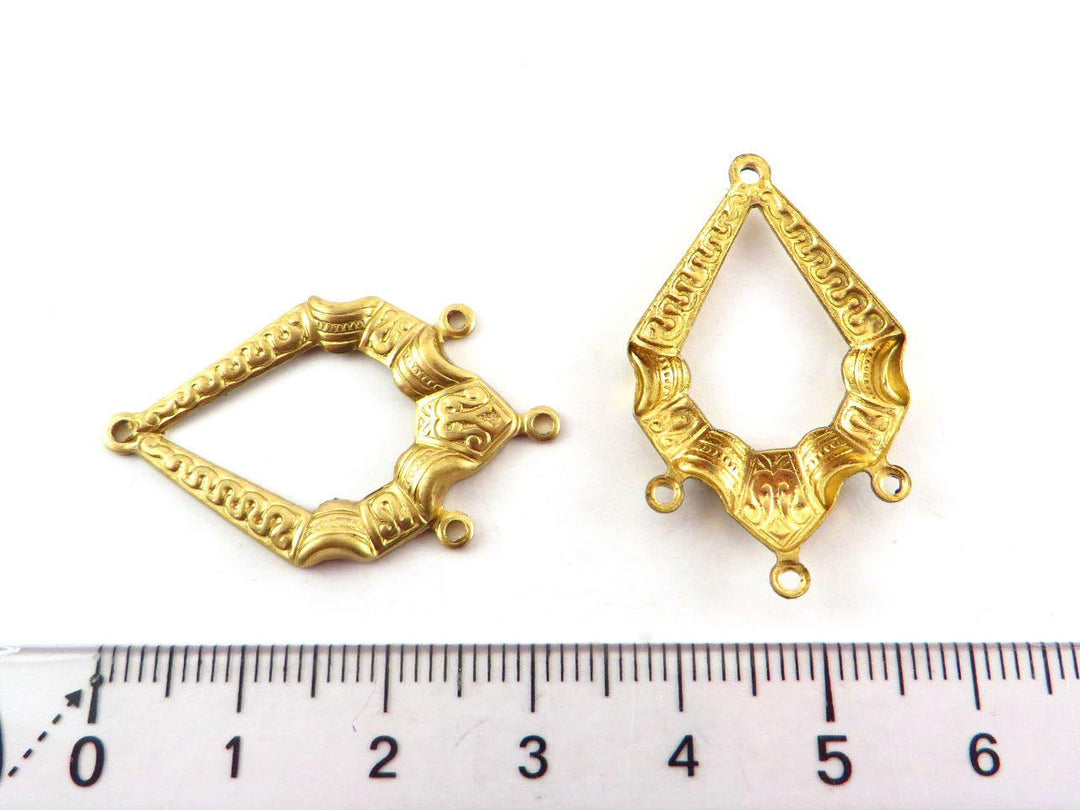 2x Connecteur chandelier goutte Victorien 4 œillets (20mm x 33mm) V-089