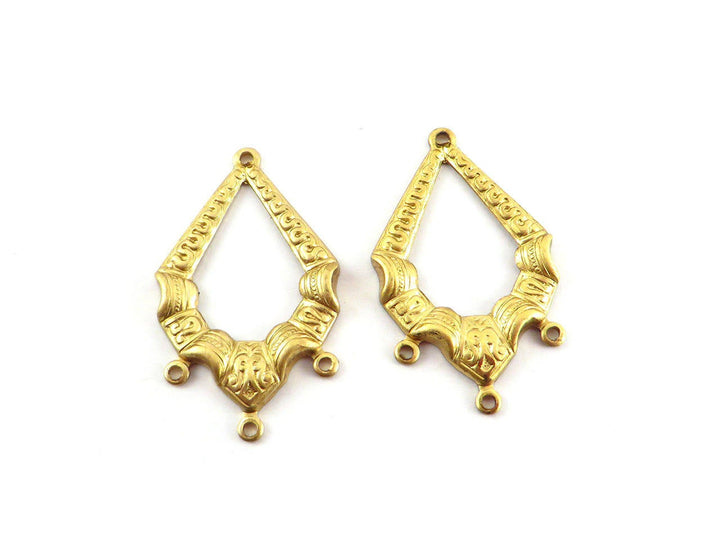 2x Connecteur chandelier goutte Victorien 4 œillets (20mm x 33mm) V-089