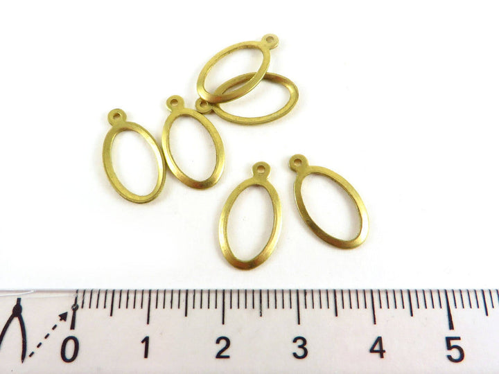 6x Breloque ovale ajourée 1 œillet (16mm x 8mm) PP-247