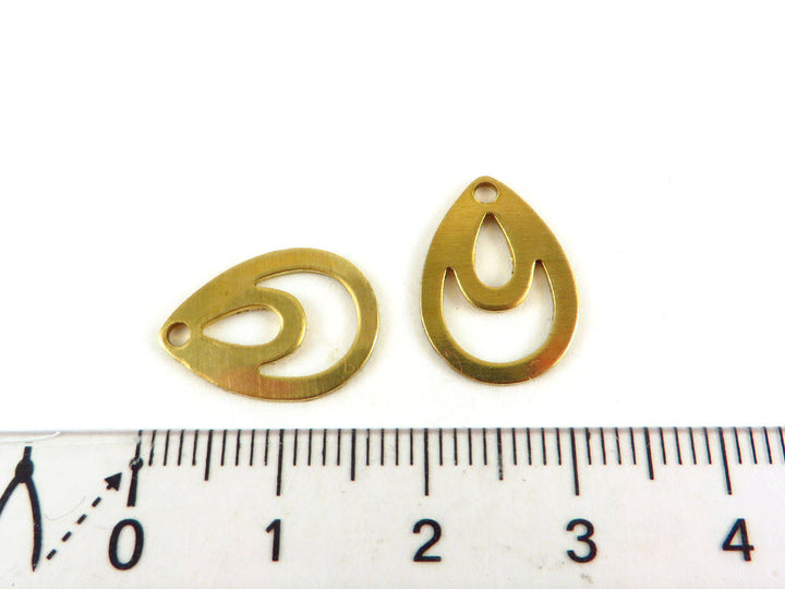 4x Breloque goutte évidée pétale fleur (16mm x 12mm) PP-255