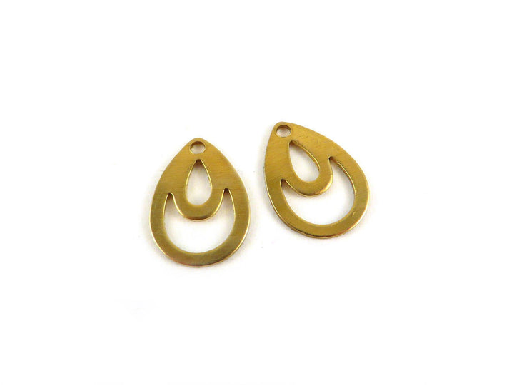 4x Breloque goutte évidée pétale fleur (16mm x 12mm) PP-255