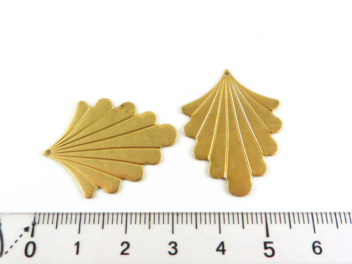 2x Pendentif goutte feuille Art Deco (31mm x 23mm) PP-089