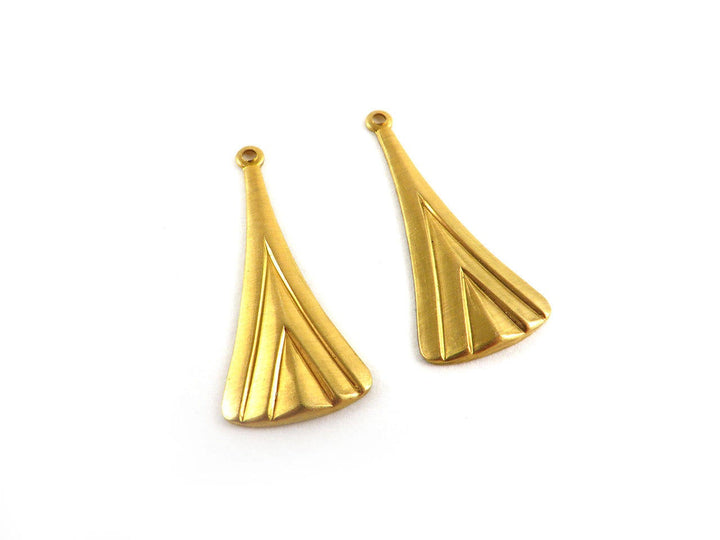 4x Breloque triangle éventail Art Déco (27mm x 13mm) PV-041