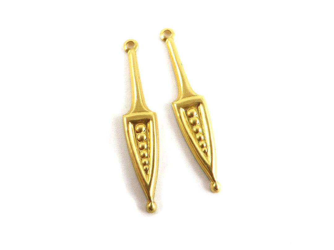 4x Breloque goutte vintage (33mm x 6mm) PV-090