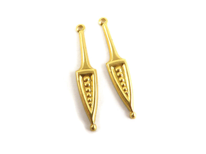 4x Breloque goutte vintage (33mm x 6mm) PV-090