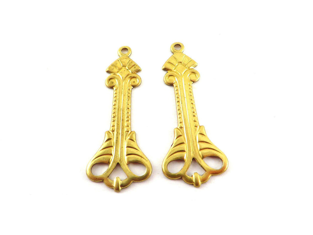 2x Connecteur goutte vintage (38mm x 15mm) V-021