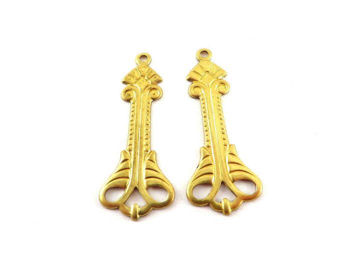 2x Connecteur goutte vintage (38mm x 15mm) V-021