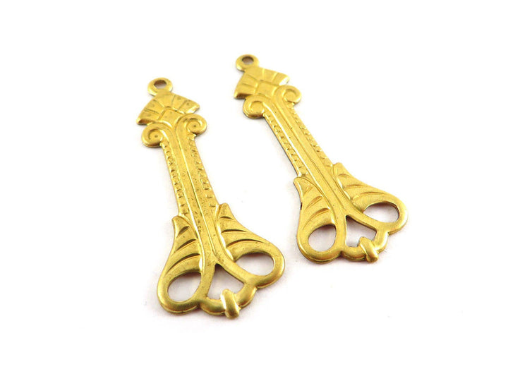 2x Connecteur goutte vintage (38mm x 15mm) V-021