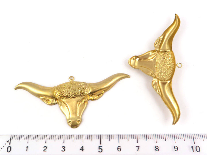1x Pendentif tête de buffle (40mm x 31mm) CH-050
