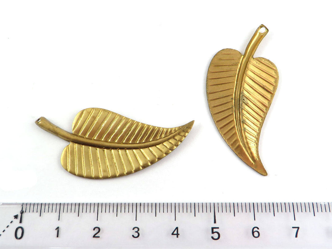 2x Breloque feuille arbre (44mm x 20mm) CH-068