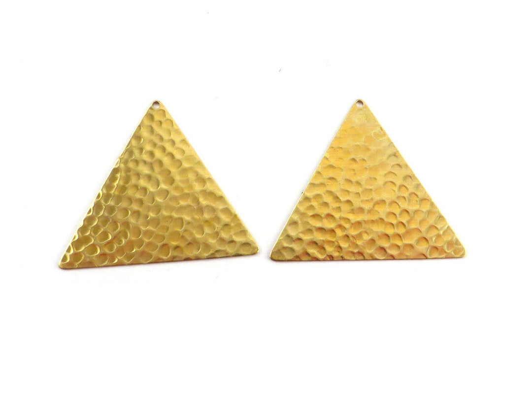 2x Pendentif triangle martelé (33mm x 38mm) PP-155