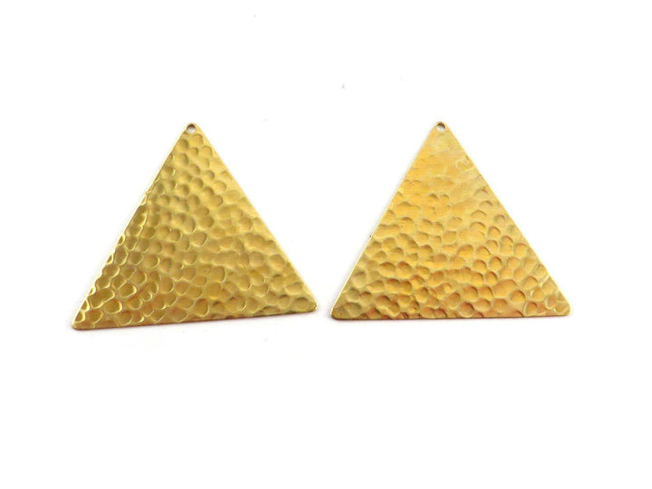 2x Pendentif triangle martelé (33mm x 38mm) PP-155