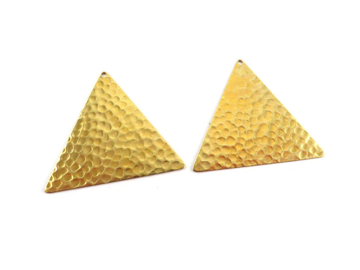 2x Pendentif triangle martelé (33mm x 38mm) PP-155