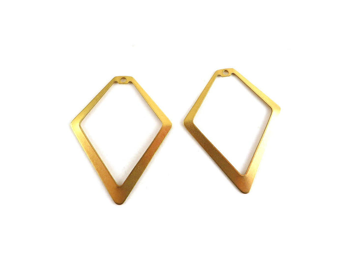 2x Pendentif losange ajouré créole (43mm x 34mm) PP-224