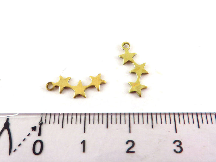 4x Breloque 3 étoiles en enfilade (15mm x 6mm) CH-040