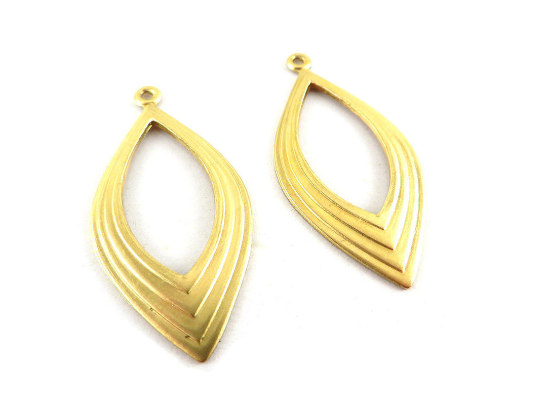 2x Pendentif navette Art Déco (38mm x 18mm) V-069