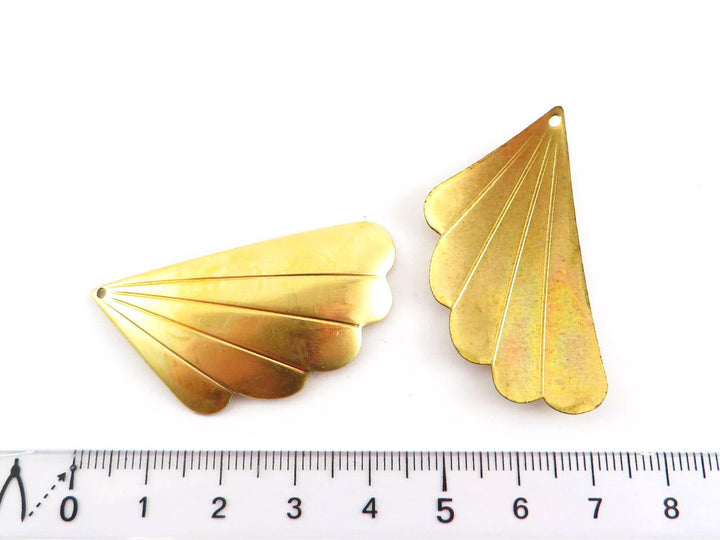 2x Pendentif éventail aile Art Déco (44mm x 22mm) PV-104