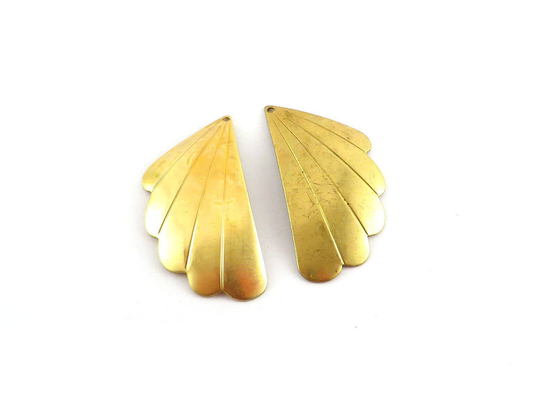 2x Pendentif éventail aile Art Déco (44mm x 22mm) PV-104