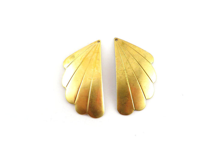 2x Pendentif éventail aile Art Déco (44mm x 22mm) PV-104