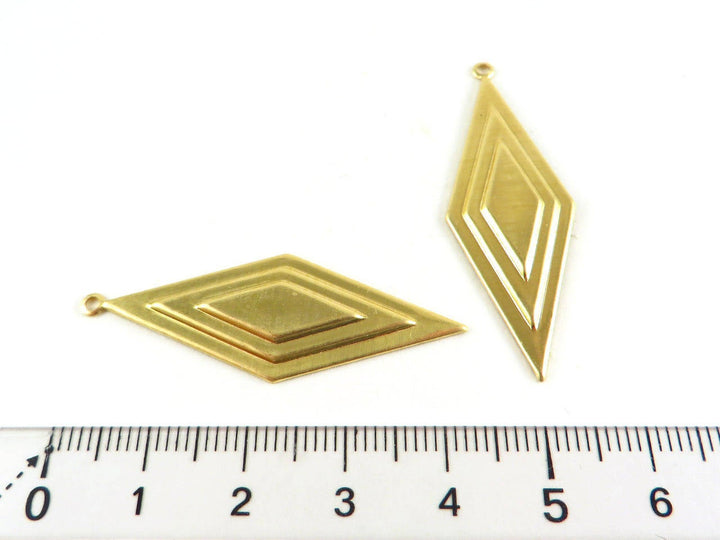 2x Breloque losange Art Déco (42mm x 15mm) PV-068