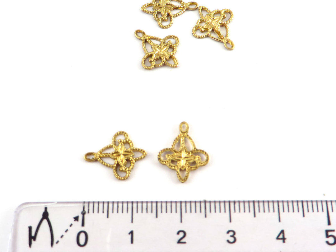 2x Connecteur Art Nouveau fleur de lys (13mm x 11mm) V-015