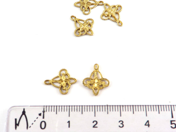 2x Connecteur Art Nouveau fleur de lys (13mm x 11mm) V-015