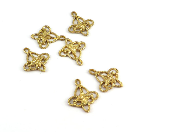 2x Connecteur Art Nouveau fleur de lys (13mm x 11mm) V-015