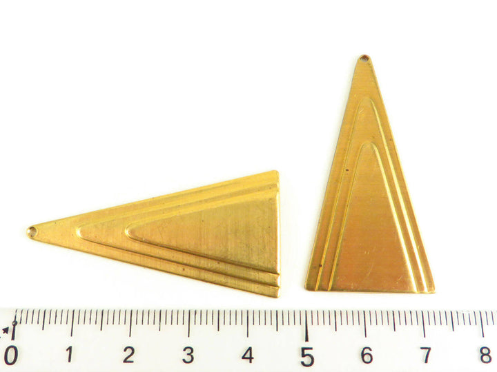 4x Pendentif goutte triangle Art Déco (45mm x 23mm) PV-136