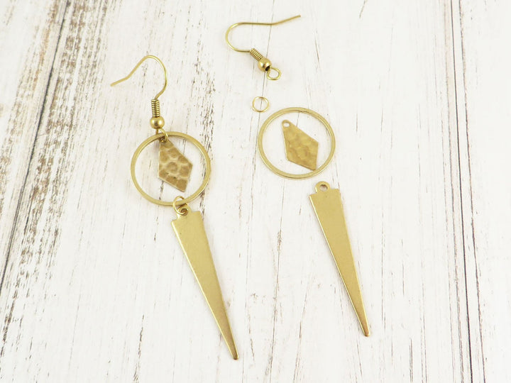 Kit diy boucles d'oreilles long triangle K-005