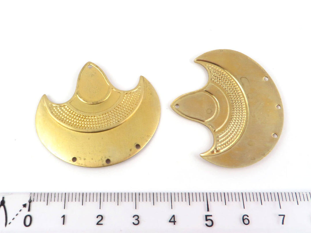 2x Connecteur croissant de lune 4 trous (35mm x 40mm) PV-118