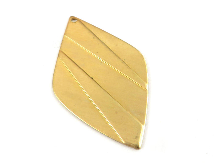 2x Pendentif losange feuille (21mm x 38mm) PP-065