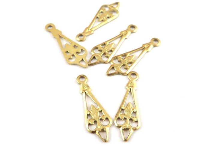 4x Connecteur goutte ajourée Vintage (21mm x 7mm) V-040