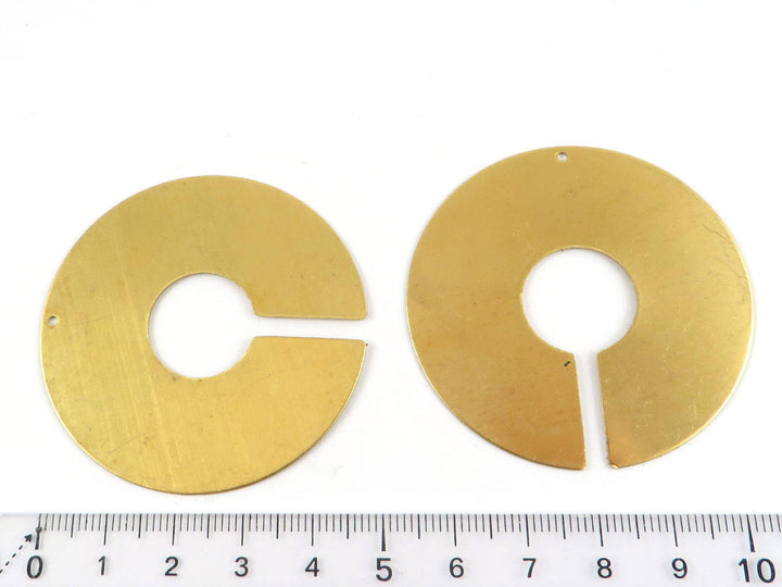 2x Pendentif disque fente (51mm) PP-209