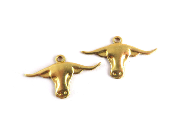 6x Breloque tête de buffle (20mm x 11mm) CH-086